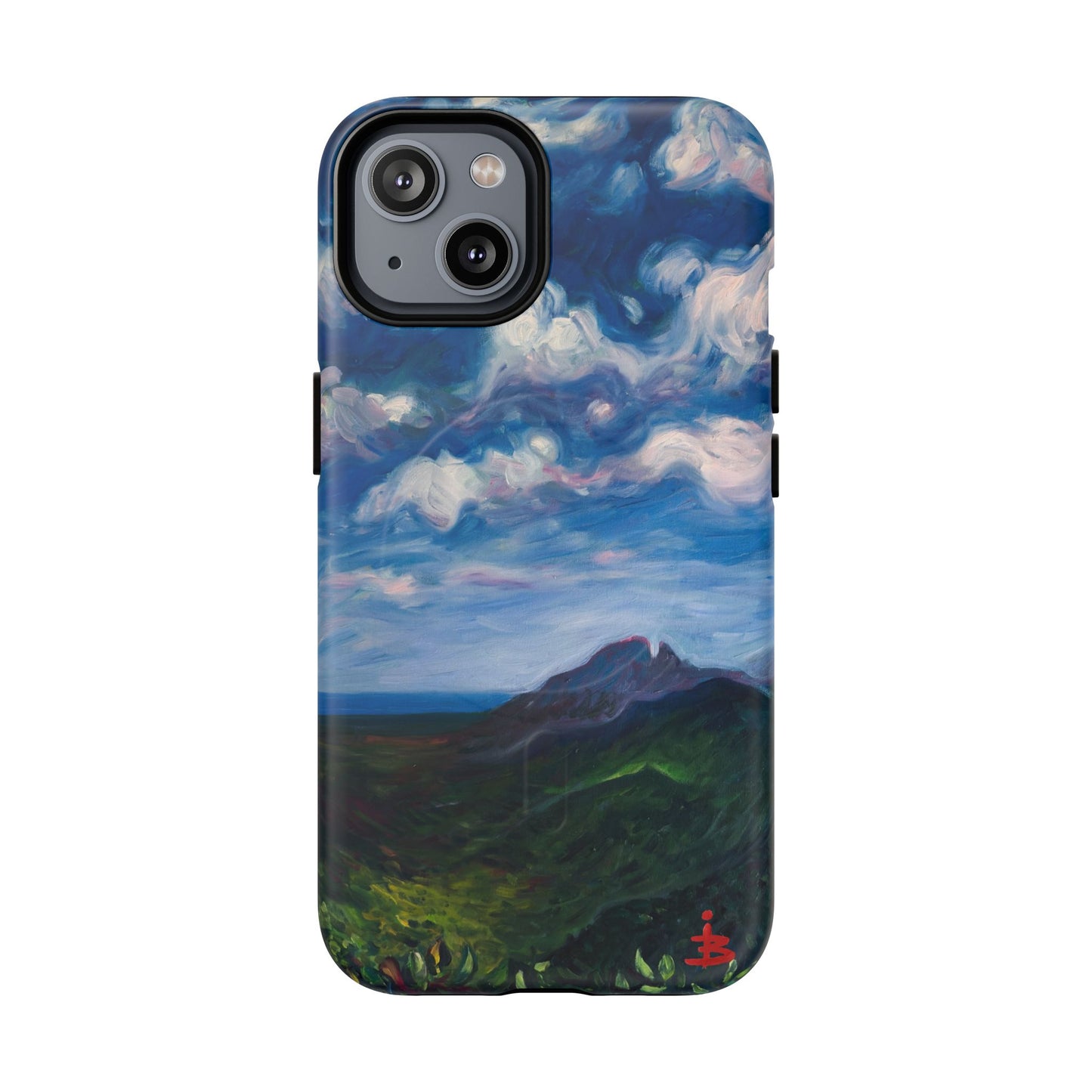 Robuste magnetische Handyhülle – Malerischer Meerblick mit bewölktem Himmel