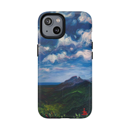 Robuste magnetische Handyhülle – Malerischer Meerblick mit bewölktem Himmel