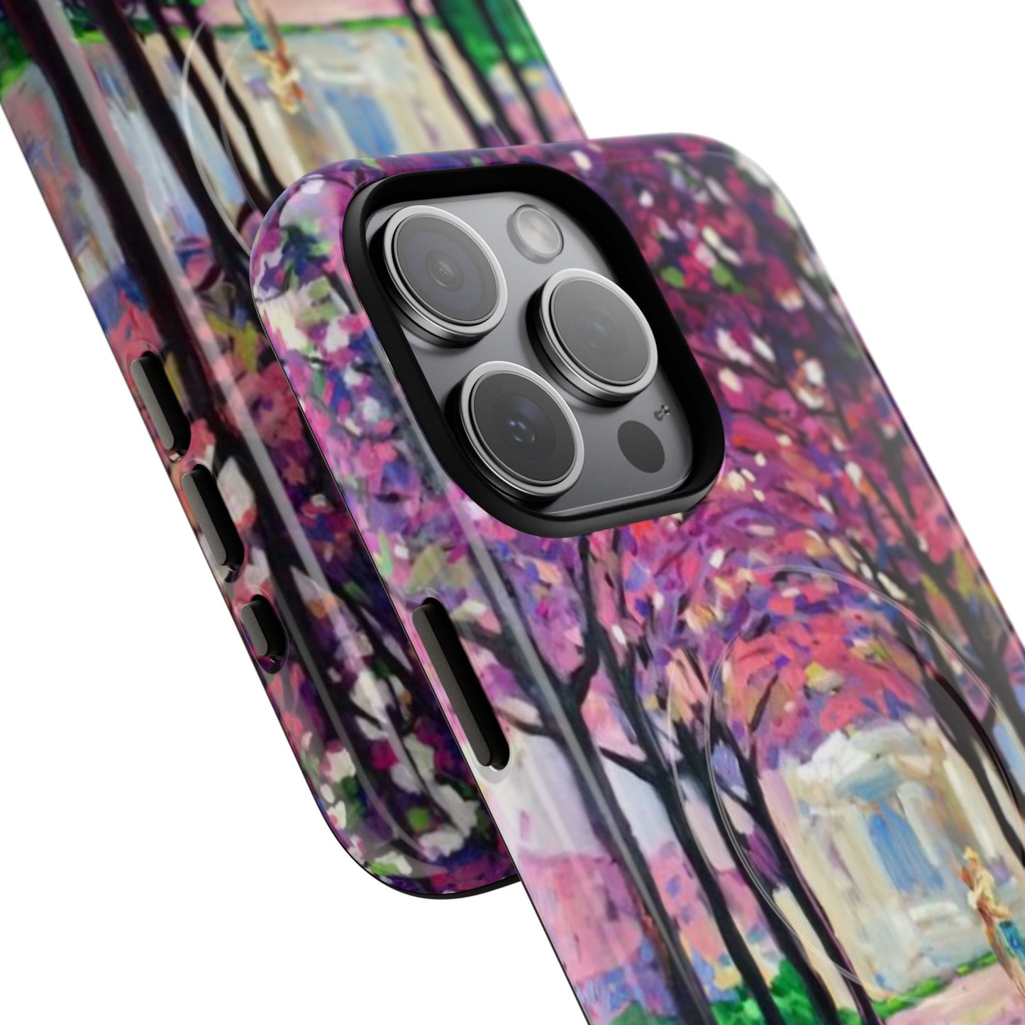 Handyhülle mit Blumenmuster – Robuste magnetische Hülle mit rosa Kirschblüten