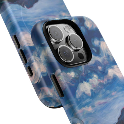 Robuste magnetische Handyhülle – Malerischer Meerblick mit bewölktem Himmel