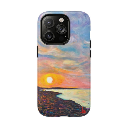 Robuste magnetische Handyhülle „Sunset Shore“ – Schützende, künstlerische Strand-Sonnenuntergangs-Optik