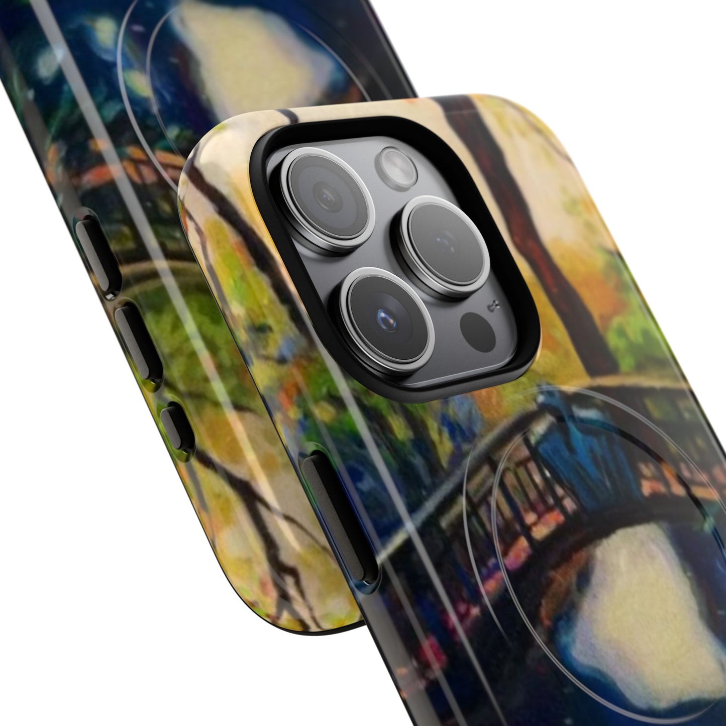 Artistic Bridge Phone Case — Romantic Watercolor Landscape Tough Magnetic Case