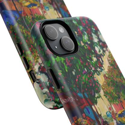 Magnetische Handyhülle – Farbenfrohe impressionistische Straßenszene