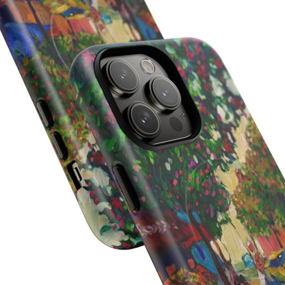 Magnetische Handyhülle – Farbenfrohe impressionistische Straßenszene