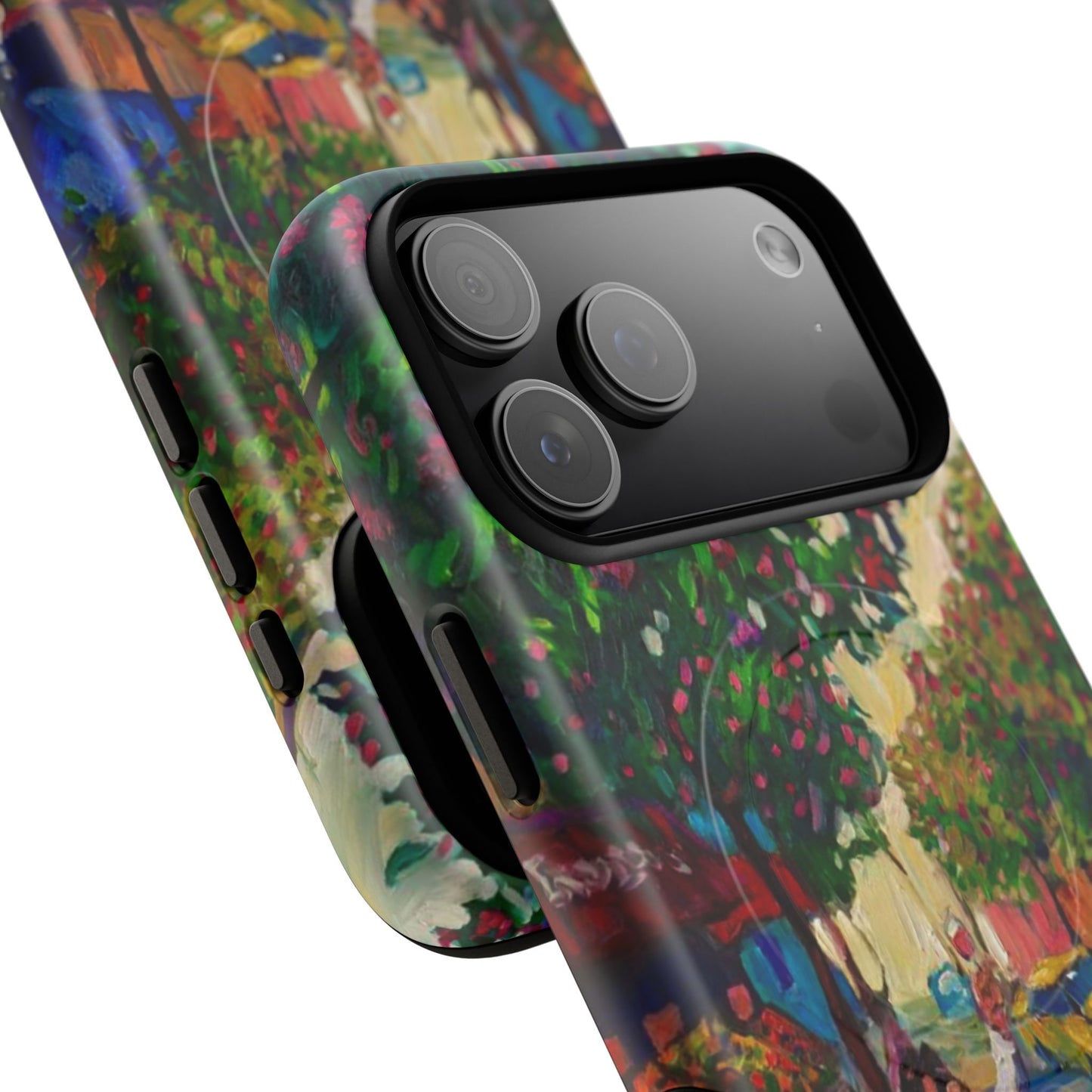 Magnetische Handyhülle – Farbenfrohe impressionistische Straßenszene