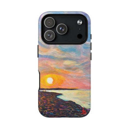 Robuste magnetische Handyhülle „Sunset Shore“ – Schützende, künstlerische Strand-Sonnenuntergangs-Optik