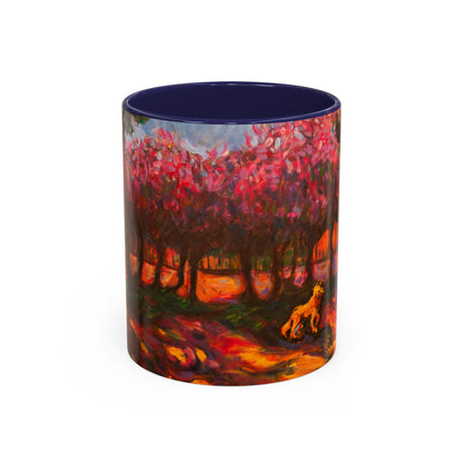Akzent-Kaffeetasse – Herbstliche Waldszene mit Füchsen Keramik-Kaffeetasse (325/444 ml)
