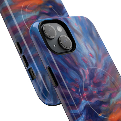 Magnetische Handyhülle – Abstraktes Sonnenuntergangsmuster für iPhones