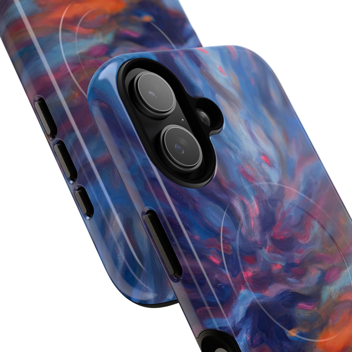 Magnetische Handyhülle – Abstraktes Sonnenuntergangsmuster für iPhones