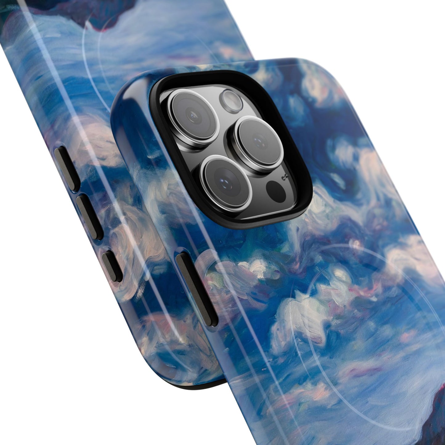 Robuste magnetische Handyhülle – Malerischer Meerblick mit bewölktem Himmel