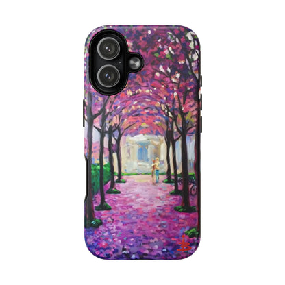 Handyhülle mit Blumenmuster – Robuste magnetische Hülle mit rosa Kirschblüten