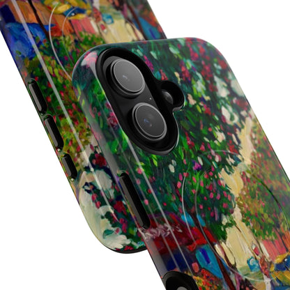 Magnetische Handyhülle – Farbenfrohe impressionistische Straßenszene