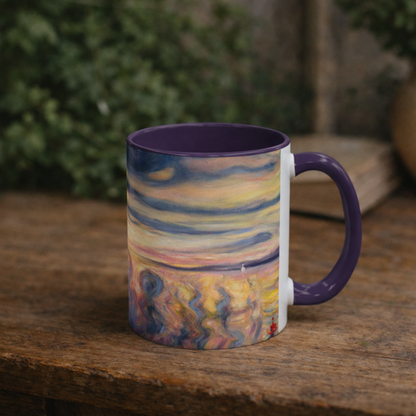 Kaffeetasse „Sunset Dreamscape“ – Abstrakte Wirbel-Akzentkunst 11/15oz