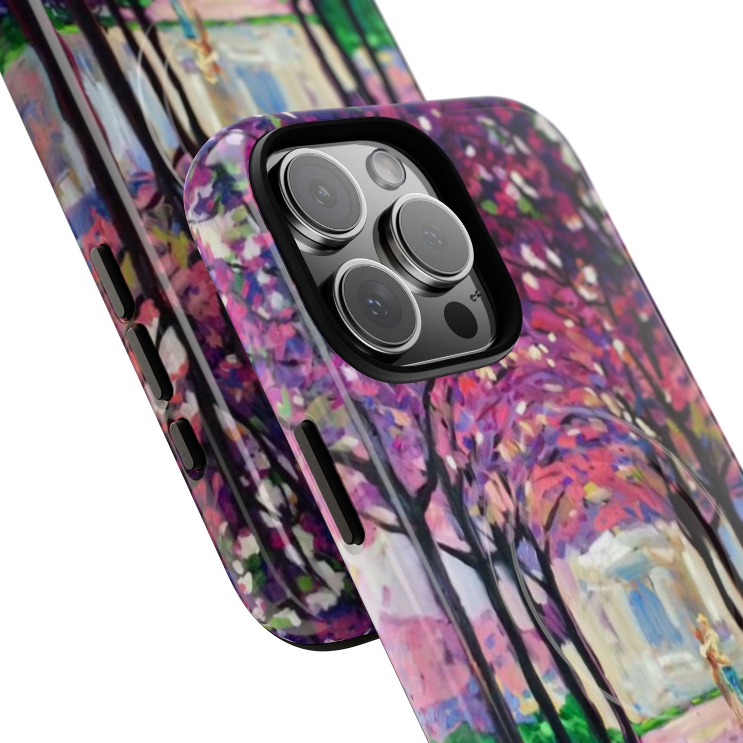 Handyhülle mit Blumenmuster – Robuste magnetische Hülle mit rosa Kirschblüten