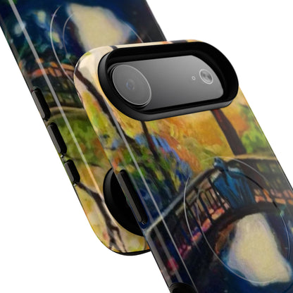 Artistic Bridge Phone Case — Romantic Watercolor Landscape Tough Magnetic Case