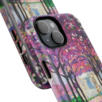 Handyhülle mit Blumenmuster – Robuste magnetische Hülle mit rosa Kirschblüten