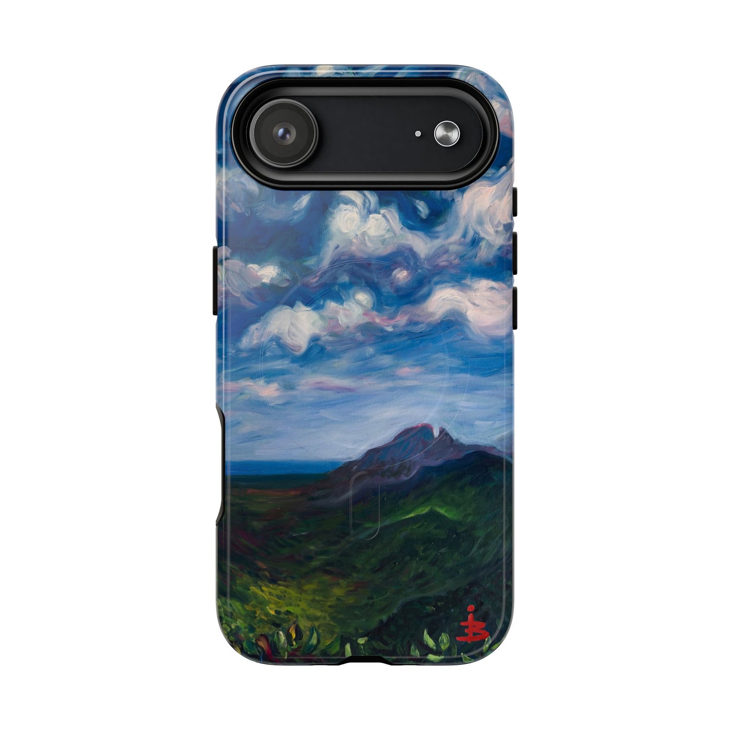 Robuste magnetische Handyhülle – Malerischer Meerblick mit bewölktem Himmel