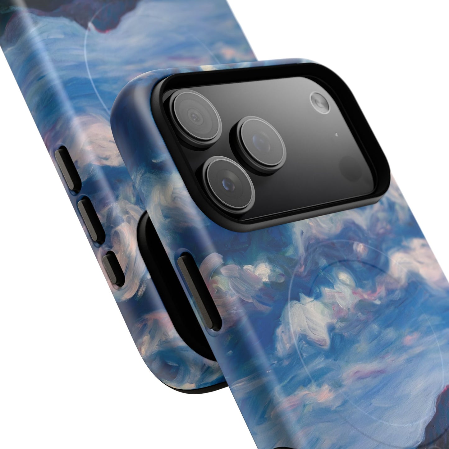 Robuste magnetische Handyhülle – Malerischer Meerblick mit bewölktem Himmel