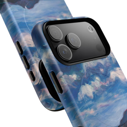 Robuste magnetische Handyhülle – Malerischer Meerblick mit bewölktem Himmel