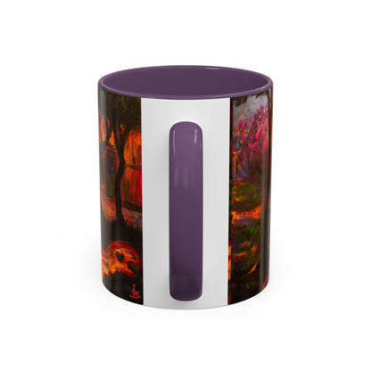 Kaffeetasse mit herbstlichem Hundemotiv – Tasse mit floralem Waldakzent (325 ml)