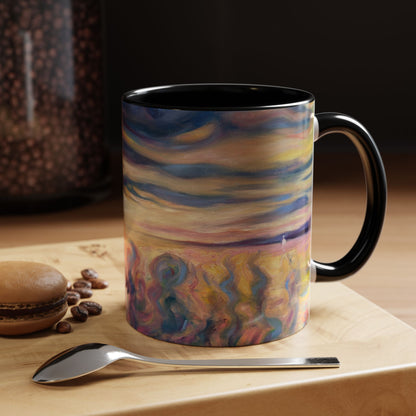 Kaffeetasse „Sunset Dreamscape“ – Tasse mit abstraktem Sonnenuntergangsmotiv (325 ml)
