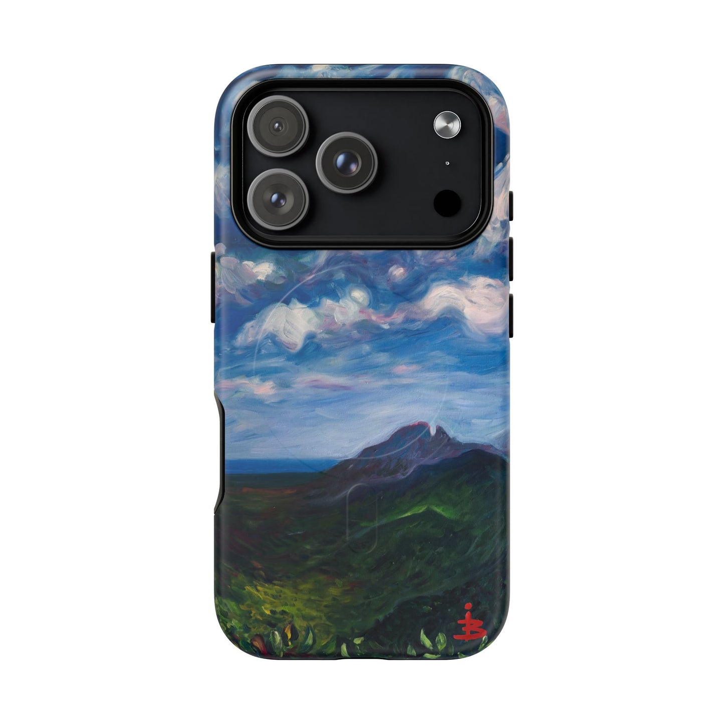 Robuste magnetische Handyhülle – Malerischer Meerblick mit bewölktem Himmel