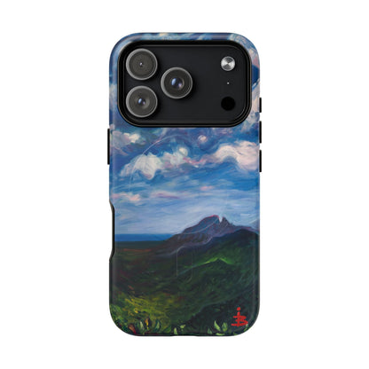 Robuste magnetische Handyhülle – Malerischer Meerblick mit bewölktem Himmel