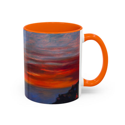 Küsten-Kaffeetasse mit Sonnenuntergang – Tasse mit Meeresblick und Sonnenuntergang (325/440 ml)