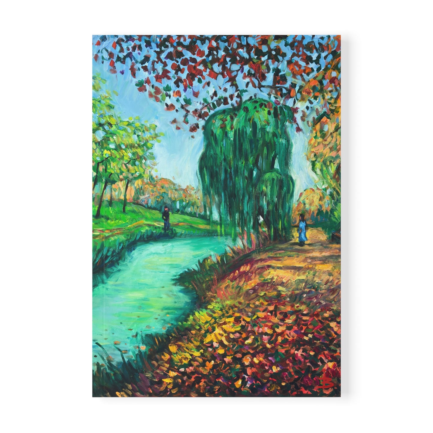 A5-Notizbuch – Impressionistische Szene aus dem Willow Park, Softcover