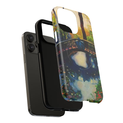 Artistic Bridge Phone Case — Romantic Watercolor Landscape Tough Magnetic Case