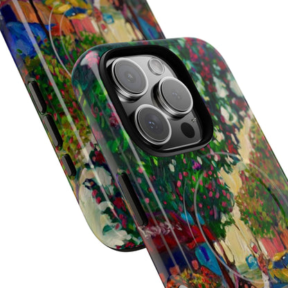 Magnetische Handyhülle – Farbenfrohe impressionistische Straßenszene