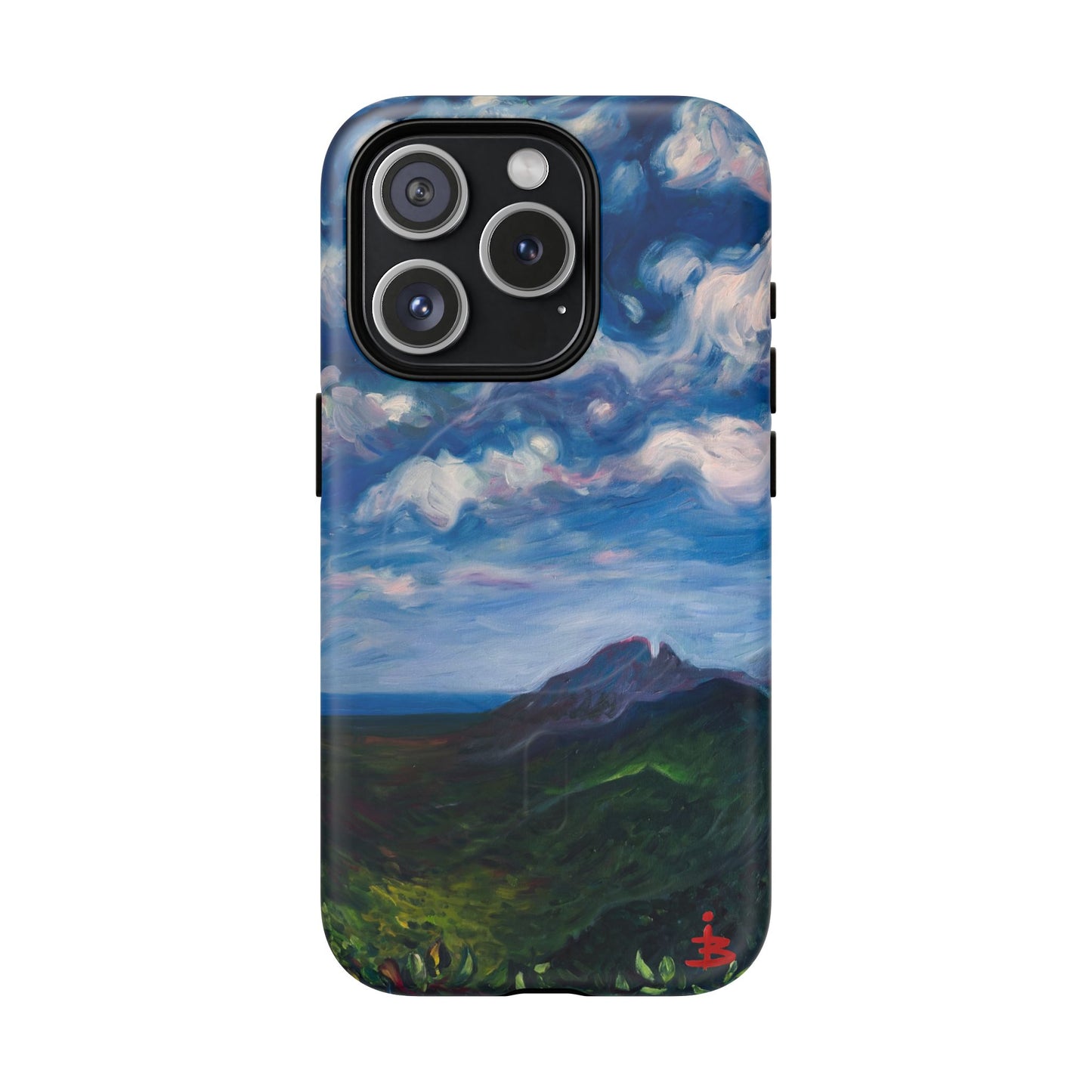 Robuste magnetische Handyhülle – Malerischer Meerblick mit bewölktem Himmel