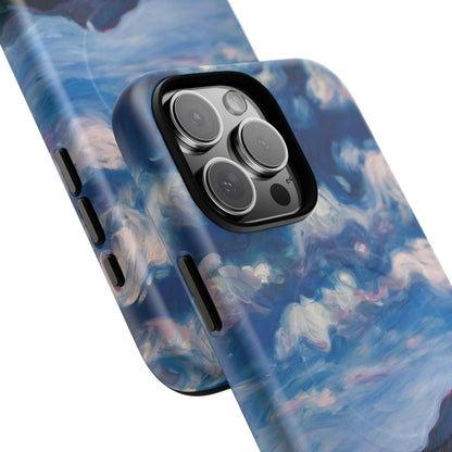 Robuste magnetische Handyhülle – Malerischer Meerblick mit bewölktem Himmel