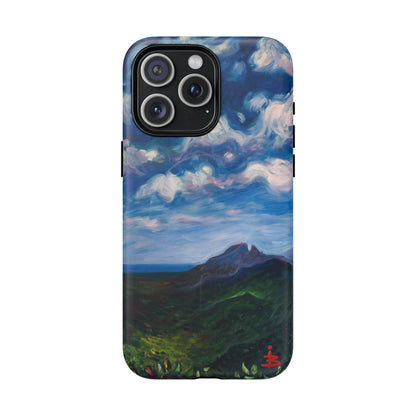 Robuste magnetische Handyhülle – Malerischer Meerblick mit bewölktem Himmel