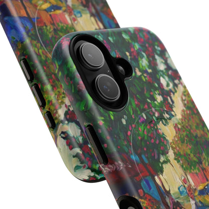 Magnetische Handyhülle – Farbenfrohe impressionistische Straßenszene