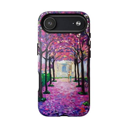 Handyhülle mit Blumenmuster – Robuste magnetische Hülle mit rosa Kirschblüten