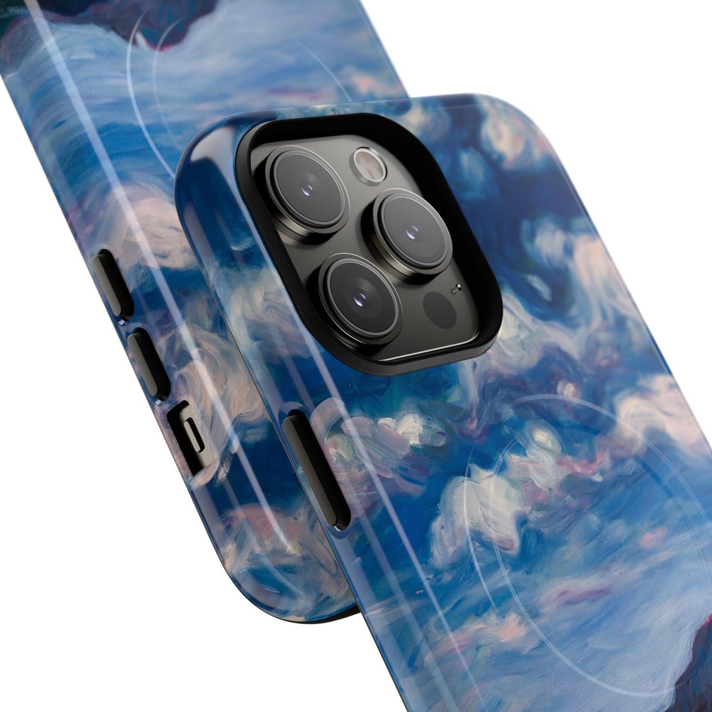 Robuste magnetische Handyhülle – Malerischer Meerblick mit bewölktem Himmel