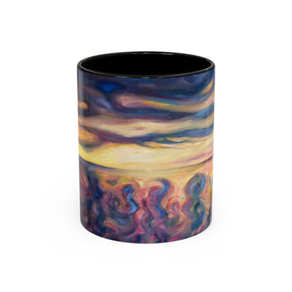 Kaffeetasse „Sunset Dreamscape“ – Tasse mit abstraktem Sonnenuntergangsmotiv (325 ml)