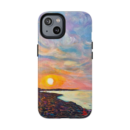 Robuste magnetische Handyhülle „Sunset Shore“ – Schützende, künstlerische Strand-Sonnenuntergangs-Optik