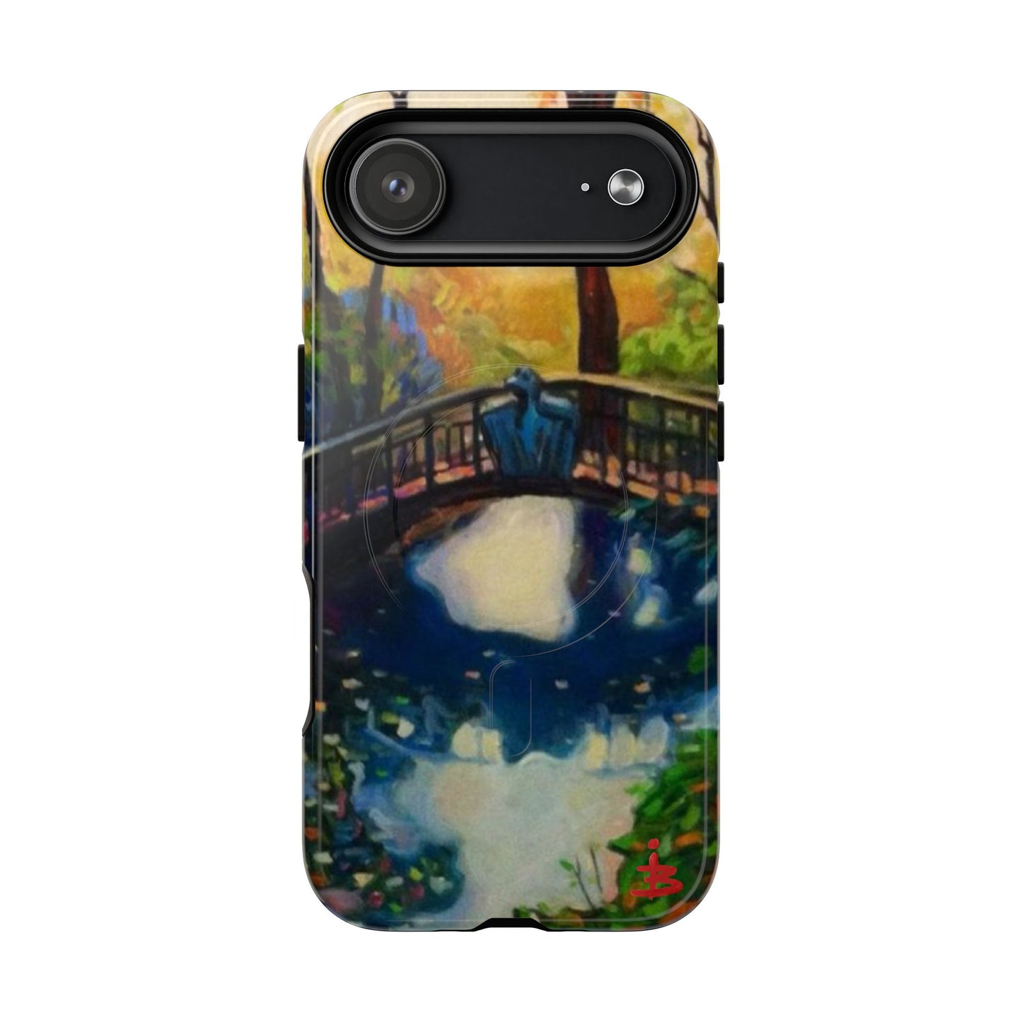 Artistic Bridge Phone Case — Romantic Watercolor Landscape Tough Magnetic Case