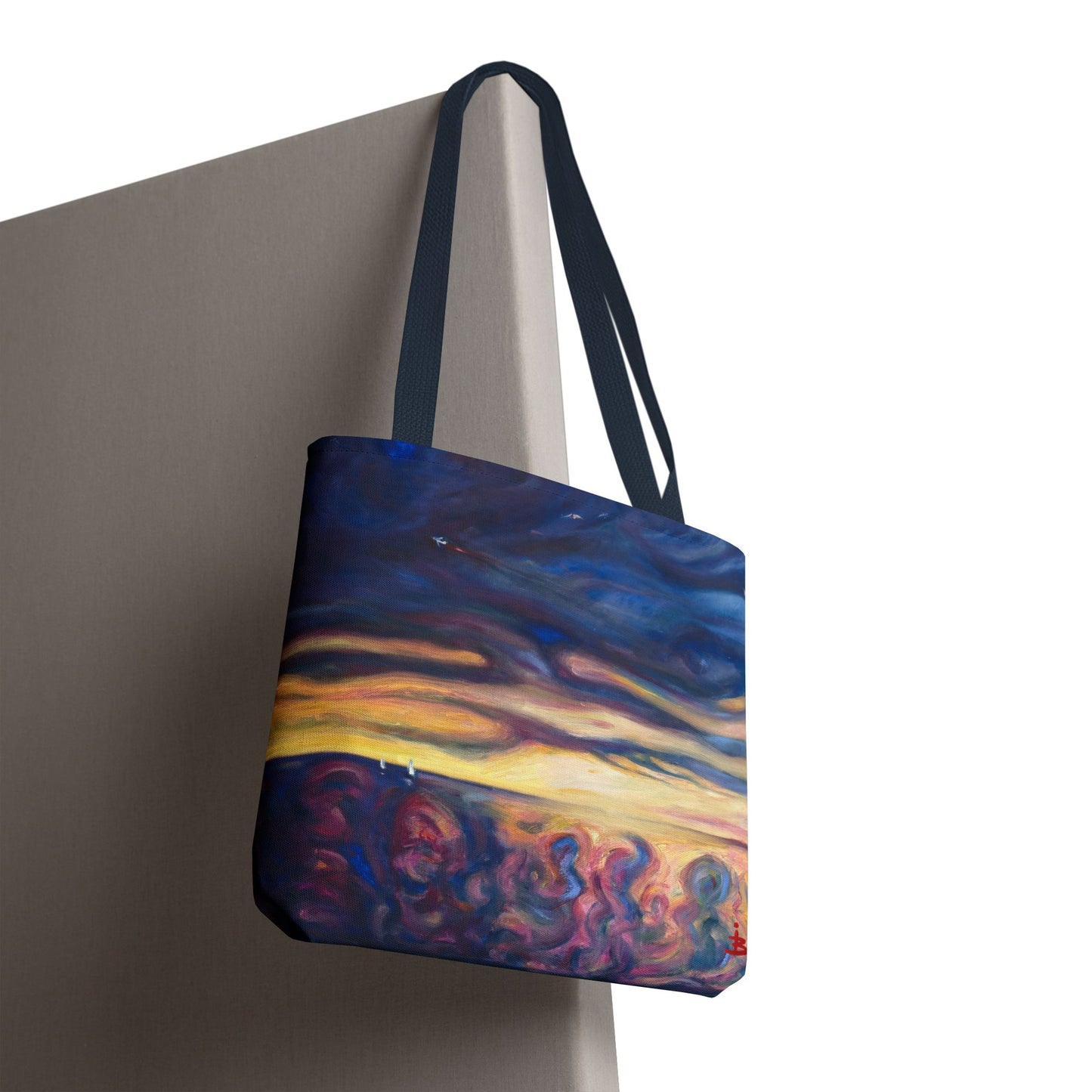 Tragetasche „Sonnenuntergangs-Traumlandschaft“ – Abstrakter Nachthimmel-Allover-Print