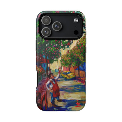 Magnetische Handyhülle – Farbenfrohe impressionistische Straßenszene