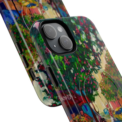 Magnetische Handyhülle – Farbenfrohe impressionistische Straßenszene