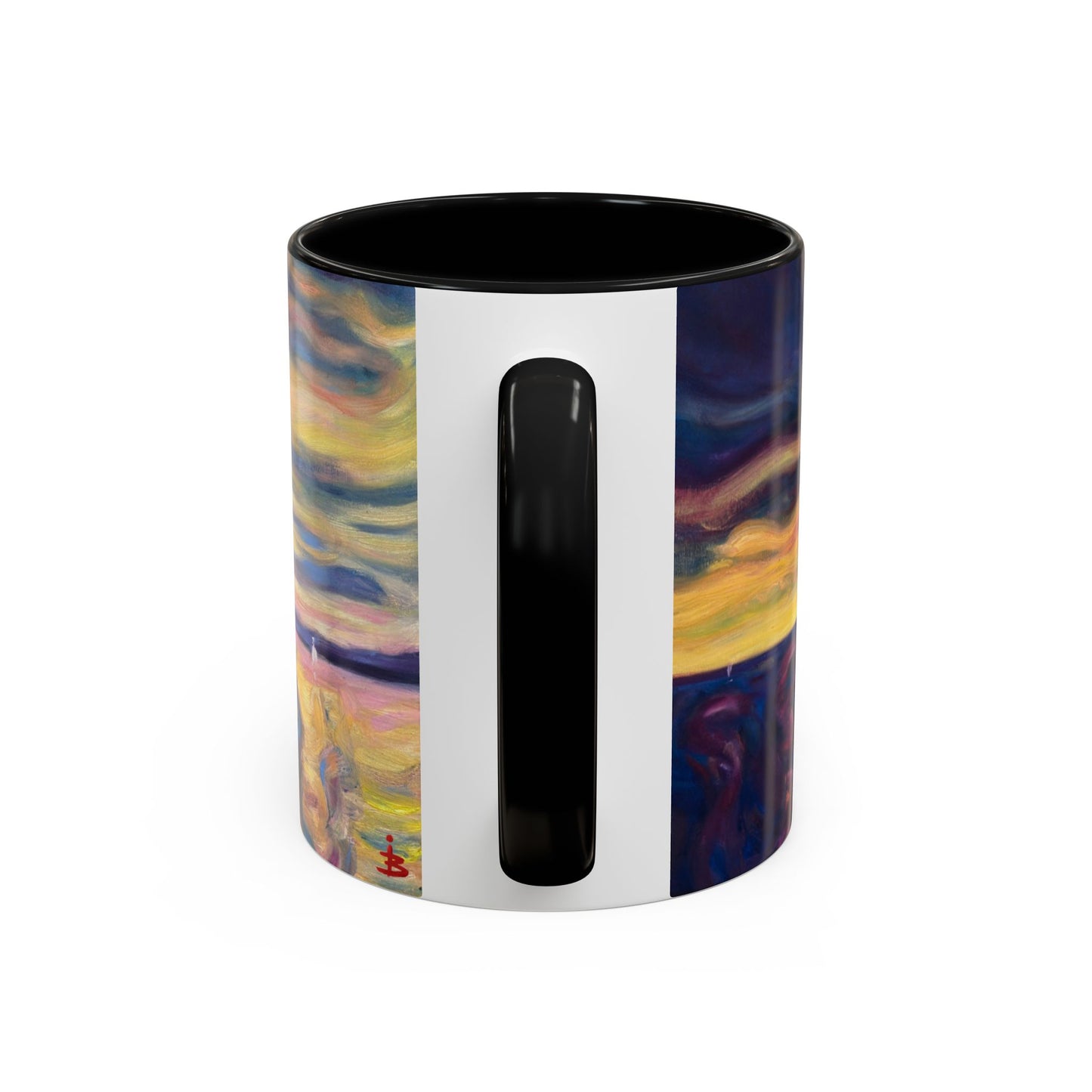 Kaffeetasse „Sunset Dreamscape“ – Abstrakte Wirbel-Akzentkunst 11/15oz