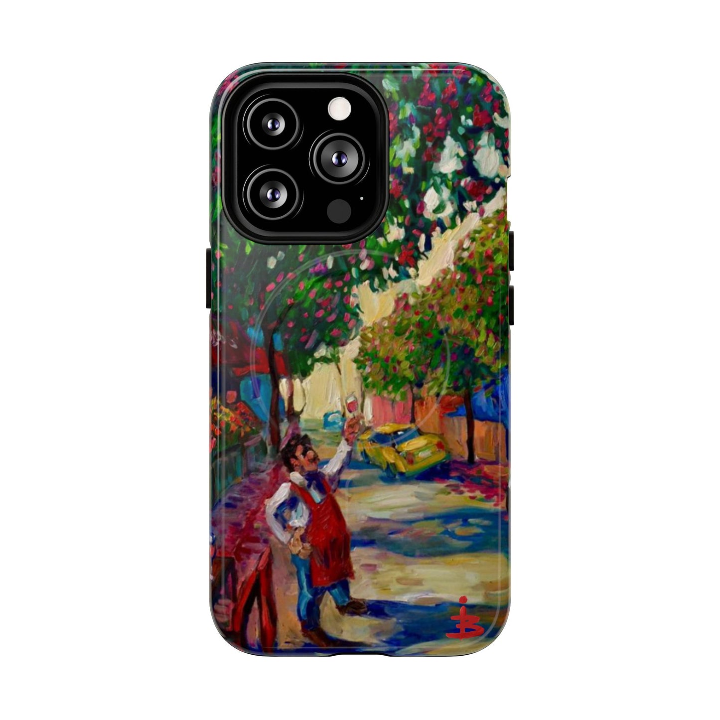 Magnetische Handyhülle – Farbenfrohe impressionistische Straßenszene