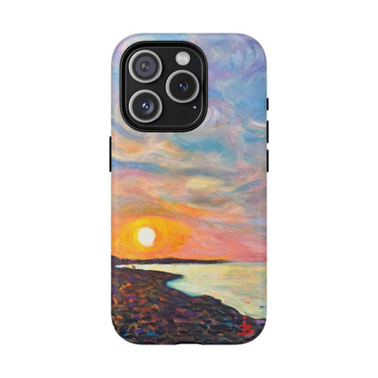 Robuste magnetische Handyhülle „Sunset Shore“ – Schützende, künstlerische Strand-Sonnenuntergangs-Optik