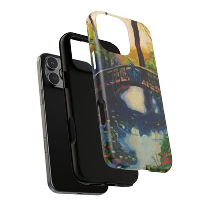 Artistic Bridge Phone Case — Romantic Watercolor Landscape Tough Magnetic Case