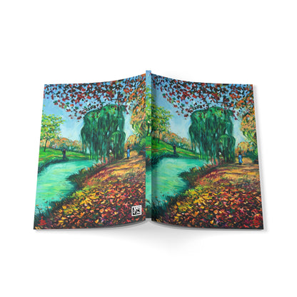 A5-Notizbuch – Impressionistische Szene aus dem Willow Park, Softcover