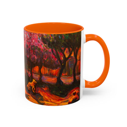 Akzent-Kaffeetasse – Herbstliche Waldszene mit Füchsen Keramik-Kaffeetasse (325/444 ml)