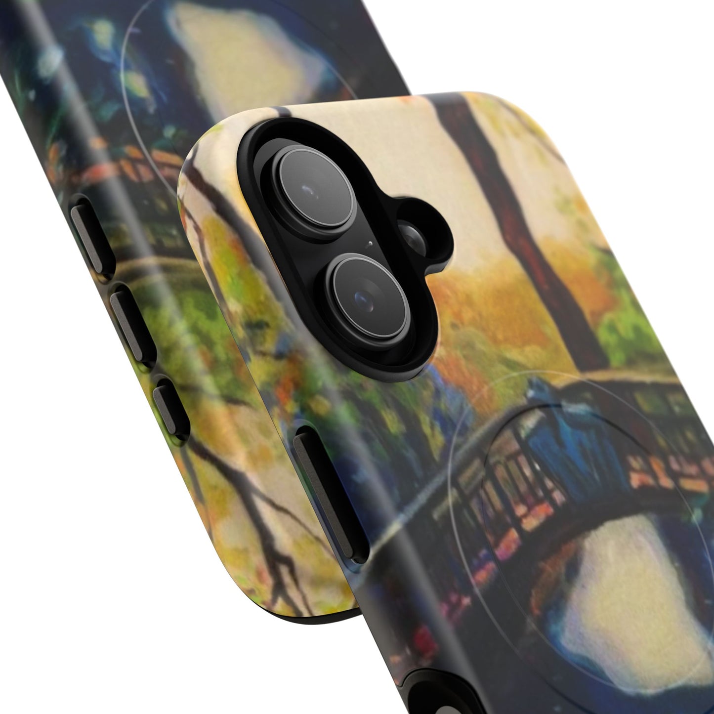 Artistic Bridge Phone Case — Romantic Watercolor Landscape Tough Magnetic Case